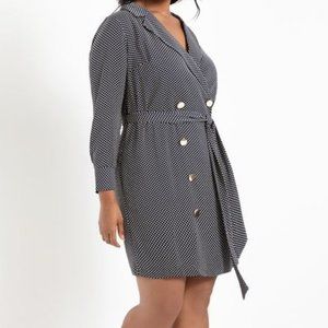 Eloquii Double Breasted Belted Blazer Dress